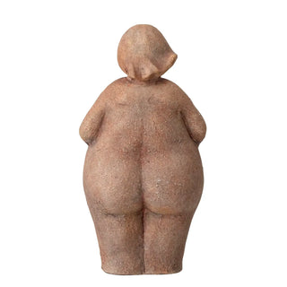 Beeld terracotta bruin Sidsel 25cm van Bloomingville, aan de achterzijde met afwerking zichtbaar