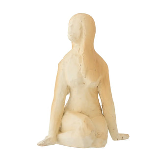 Beeldje aardewerk nature Ishtar 20cm van Bloomingville, met materiaal en structuur van dichtbij zichtbaar