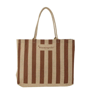 Bergamo shopper tas bruin jute van Bloomingville, vrijstaand en duidelijk afgebeeld