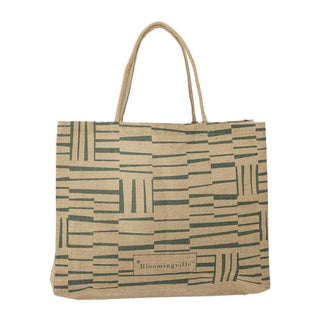 Bergamo shopper bag green jute - Het Adres