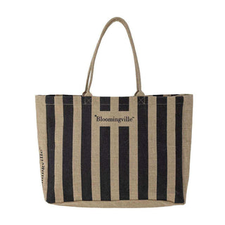 Bergamo shopper bag black jute - Het Adres