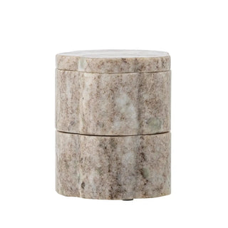 Bewaarpot marmer beige Nezli 11cm van Bloomingville, vanuit een aanvullend productaanzicht
