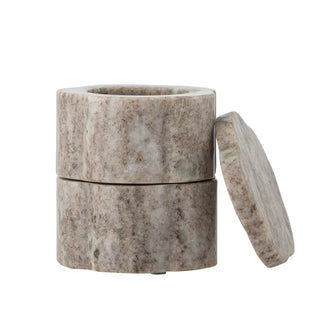 Bewaarpot marmer beige Nezli 11cm van Bloomingville, duidelijk als hoofdfoto afgebeeld