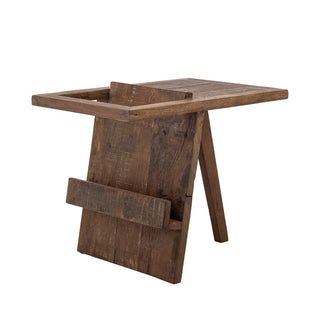Bijzettafel gerecycled hout Villum 40x60cm van Bloomingville, met stof en structuur van dichtbij zichtbaar