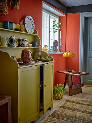 Bijzettafel gerecycled hout Villum 40x60cm van Bloomingville, van opzij met verhoudingen en constructie zichtbaar
