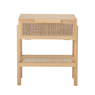 Bijzettafel hout nature Manon van Bloomingville, met stof en structuur van dichtbij zichtbaar