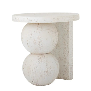 Bijzettafel resin wit Tally 46cm van Bloomingville, aan de achterzijde met constructie zichtbaar