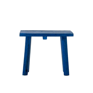 Bijzettafel sokkel blauw hergebruikt hout Porir van Bloomingville, met materiaal en structuur van dichtbij zichtbaar