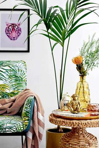 Bijzettafel waterhyacint nature Camo 46cm van Bloomingville, van dichtbij met materiaal en afwerking zichtbaar