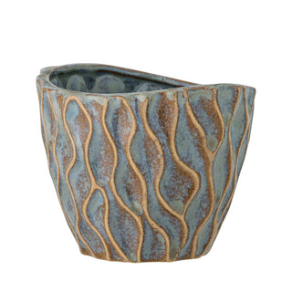 Bloempot aardewerk blauw Feren 12cm van Bloomingville, vanuit een aanvullend productaanzicht