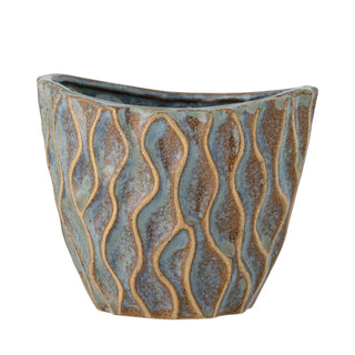 Bloempot aardewerk blauw Feren 12cm van Bloomingville, duidelijk als hoofdfoto afgebeeld