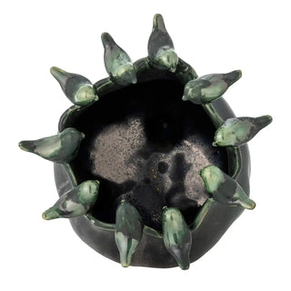 Bloempot aardewerk groen Charlize 21cm van Bloomingville, aan de achterzijde met afwerking zichtbaar