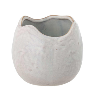 Bloempot aardewerk wit Pennie 16cm van Bloomingville, van dichtbij met materiaal en afwerking zichtbaar