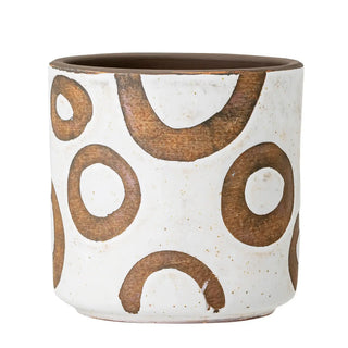 Bloempot terracotta wit Avo Deco 12cm van Bloomingville, duidelijk als hoofdfoto afgebeeld