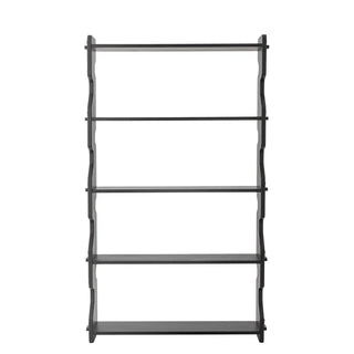 Boekenkast grenenhout zwart Savoya 140cm van Bloomingville, aan de achterzijde met constructie zichtbaar