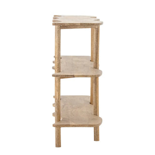 Boekenkast mangohout nature Rivoli 110cm van Bloomingville, van bovenaf met vorm en indeling zichtbaar