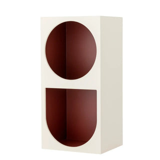 Boekenkast wit Graphic 60cm van Bloomingville, van bovenaf met vorm en indeling zichtbaar