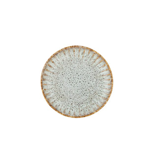 Bord aardewerk beige/naturel Fleur 17cm van Bloomingville, schuin bekeken met vorm en afwerking zichtbaar