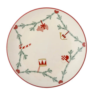 Bord aardewerk beige Yule 25cm van Bloomingville, aan de achterzijde met afwerking zichtbaar