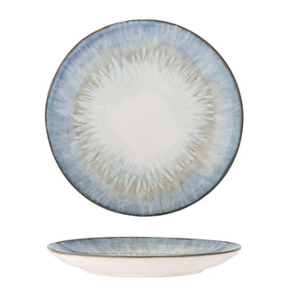 Bord aardewerk blauw Calen 22cm van Bloomingville, aan de achterzijde met afwerking zichtbaar