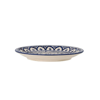 Bord aardewerk blauw Karlie 19cm van Bloomingville, aan de achterzijde met afwerking zichtbaar