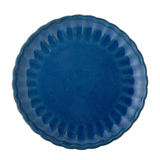 Bord aardewerk blauw Latina 27cm van Bloomingville, van dichtbij met materiaal en afwerking zichtbaar