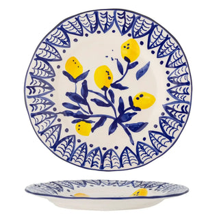 Bord aardewerk blauw maxima 27cm van Bloomingville, aan de achterzijde met afwerking zichtbaar