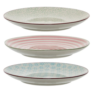 Bord aardewerk blauw Patrizia - set van 3 van Bloomingville, van dichtbij met materiaal en afwerking zichtbaar