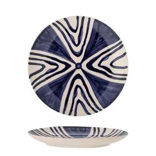 Bord aardewerk blauw Shama 20cm van Bloomingville, van bovenaf met vorm en indeling zichtbaar