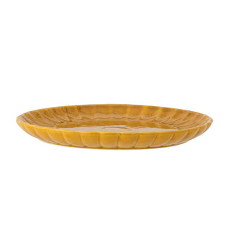 Bord aardewerk geel Latina 20cm van Bloomingville, aan de achterzijde met afwerking zichtbaar