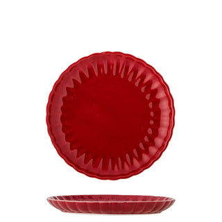 Bord aardewerk rood Latina 20cm van Bloomingville, aan de achterzijde met afwerking zichtbaar