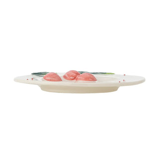 Bord aardewerk roze Berrie 20cm van Bloomingville, schuin bekeken met vorm en afwerking zichtbaar