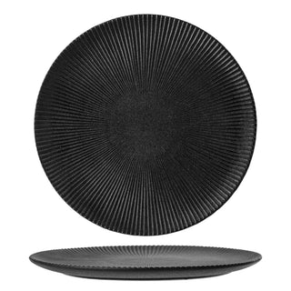 Bord aardewerk zwart Neri 29cm van Bloomingville, aan de achterzijde met afwerking zichtbaar