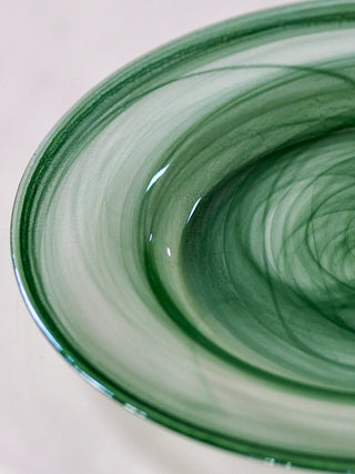 Borden Amelie glas groen Ø33 cm - 4 stuks van Bloomingville, in een gestileerde detailopstelling