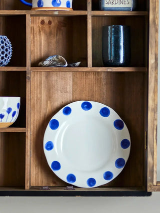 Borden blauw Linora 22cm - set van 3 van Bloomingville, aan de achterzijde met afwerking zichtbaar