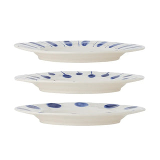 Borden blauw Linora 28cm - set van 3 van Bloomingville, van bovenaf met vorm en indeling zichtbaar