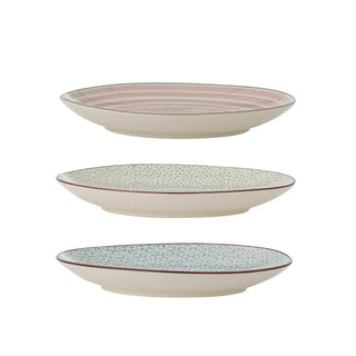 Borden multi Patrizia 20cm - set van 3 van Bloomingville, schuin bekeken met vorm en afwerking zichtbaar