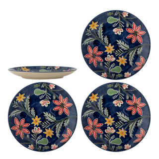 Bordenset aardewerk blauw Meredith 20,5 cm - 4 stuks van Bloomingville, duidelijk als hoofdfoto afgebeeld