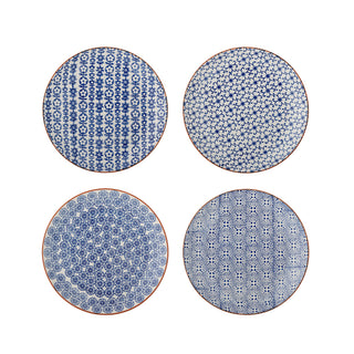 Bordenset blauw Karine Ø20 cm - set van 4 van Bloomingville, duidelijk als hoofdfoto afgebeeld
