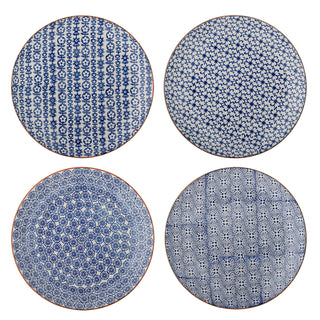 Bordenset blauw Karine Ø25 cm - 4 stuks van Bloomingville, duidelijk als hoofdfoto afgebeeld