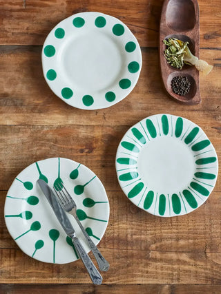 Bordenset groen Linora 22cm - set van 3 van Bloomingville, toegepast in een sfeervolle interieursetting