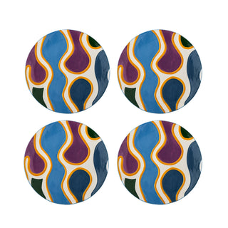 Bordenset Salacia blauw Ø18 cm - 4 stuks van Bloomingville, duidelijk als hoofdfoto afgebeeld