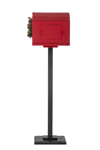 Brievenbus Carlo Deco Rood 82cm van Bloomingville, aan de achterzijde met afwerking zichtbaar