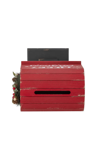 Brievenbus Carlo Deco Rood 82cm van Bloomingville, van bovenaf met vorm en indeling zichtbaar