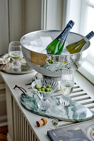 Champagne koeler rvs zilver Kaluka 37cm van Bloomingville, in een gestileerde detailopstelling