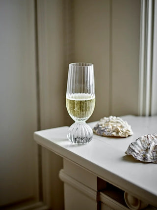 Champagneglas glas transparant Taurin 17cm van Bloomingville, aan de achterzijde met afwerking zichtbaar