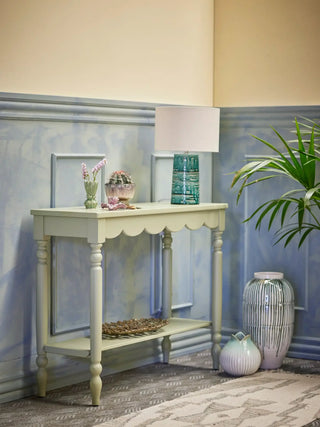 Consoletafel grenen groen Salla 106cm van Bloomingville, toegepast in een sfeervolle interieursetting