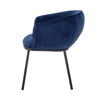 Cortone eetkamerstoel blauw van Bloomingville, van dichtbij met materiaal en afwerking zichtbaar