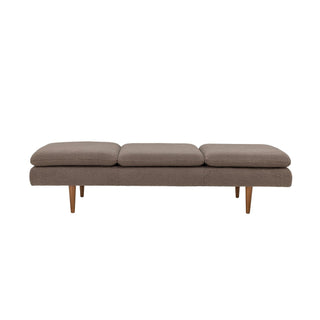 Daybed bruin Pione van Bloomingville, van bovenaf met vorm en indeling zichtbaar