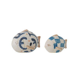Decoratie aardewerk blauw Eviaya - set van 2 van Bloomingville, vanuit een aanvullend productaanzicht